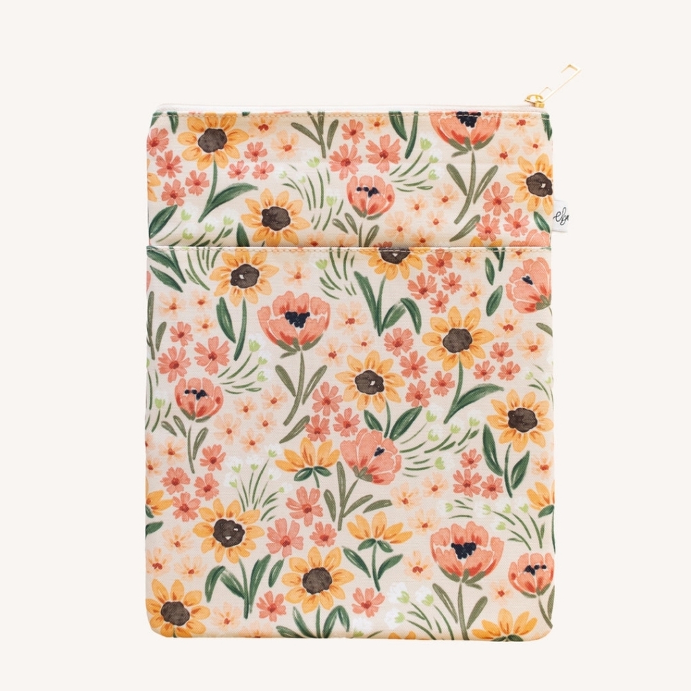 Elyse Breanne 9.75 X 12.5" Floral Tablet Sleeve Case - Sunny Poppies